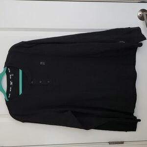 DKNY Jeans Men's Long Sleeve Logo Henley Black - Size 2XL